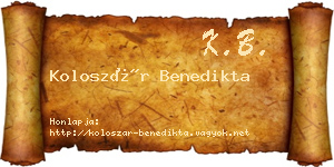 Koloszár Benedikta névjegykártya